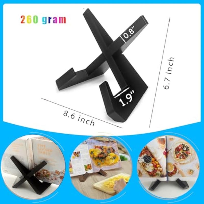 masteymoh Retro Record Stand Pack of 2, Retro Record Holder for Hallway Decoration, Wooden Record Stand, Country Rustic Plate Stand for Display, Farmhouse Style Plate Display Stand (2 in Black) - Image 2